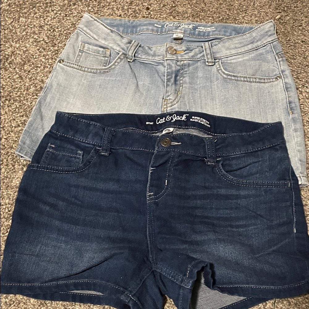 Cat & Jack Two-Pack Denim Shorts - Light Blue and Dark Blue